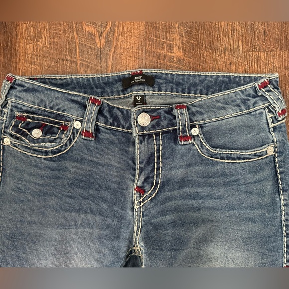 True Religion Joey Low-rise Flare 👖 tinted denim wash👖 EUC ⭐️ size 29 - Picture 4 of 6